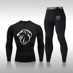 Men's Training Sportswear Set Gym Fitness Compression Sport Suit Jogging Tight Sports Wear Clothes