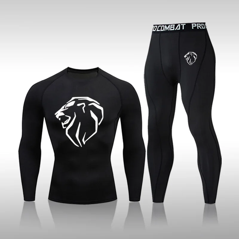 Men's Training Sportswear Set Gym Fitness Compression Sport Suit Jogging Tight Sports Wear Clothes