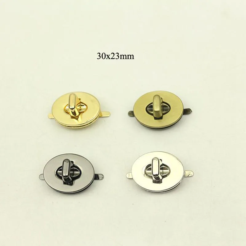 10Pcs 30mm Oval Metal Twist Locks for Handbag Closure Lock Snap Purse Clasp Buckles Handmade Bags Accessories DIY Leather Craft