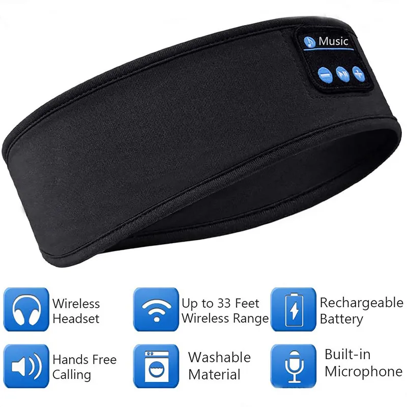 Wireless Music Eye Mask,Smart Sport Headbands Headset,Bluetooth-compatible Headphone Yoga Hair Band,with Mic Magic Sleep Blinder