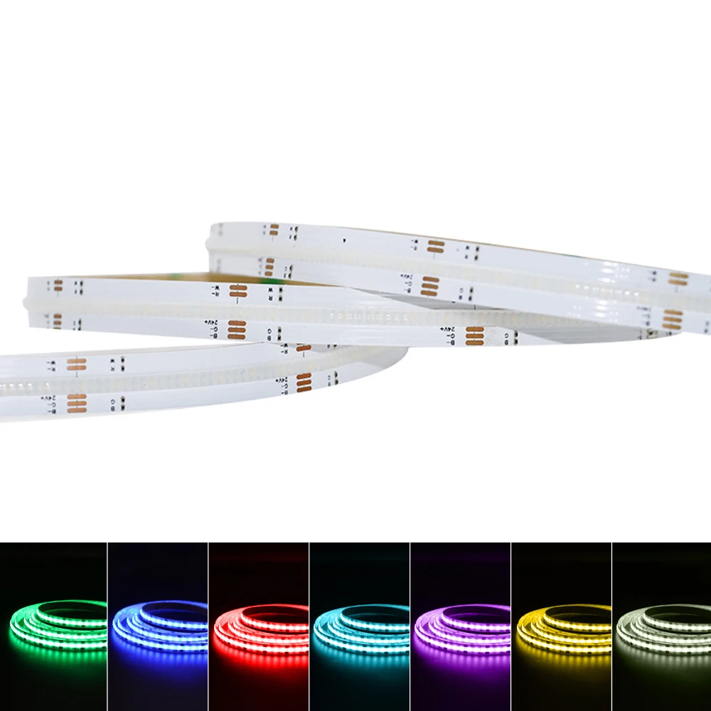 

COB LED Strip DC24V 768LEDs/m RGB High Density Super Bright Flexible LED Lights CRI90 Bedroom Decorative Lights COB Light Bar Ta