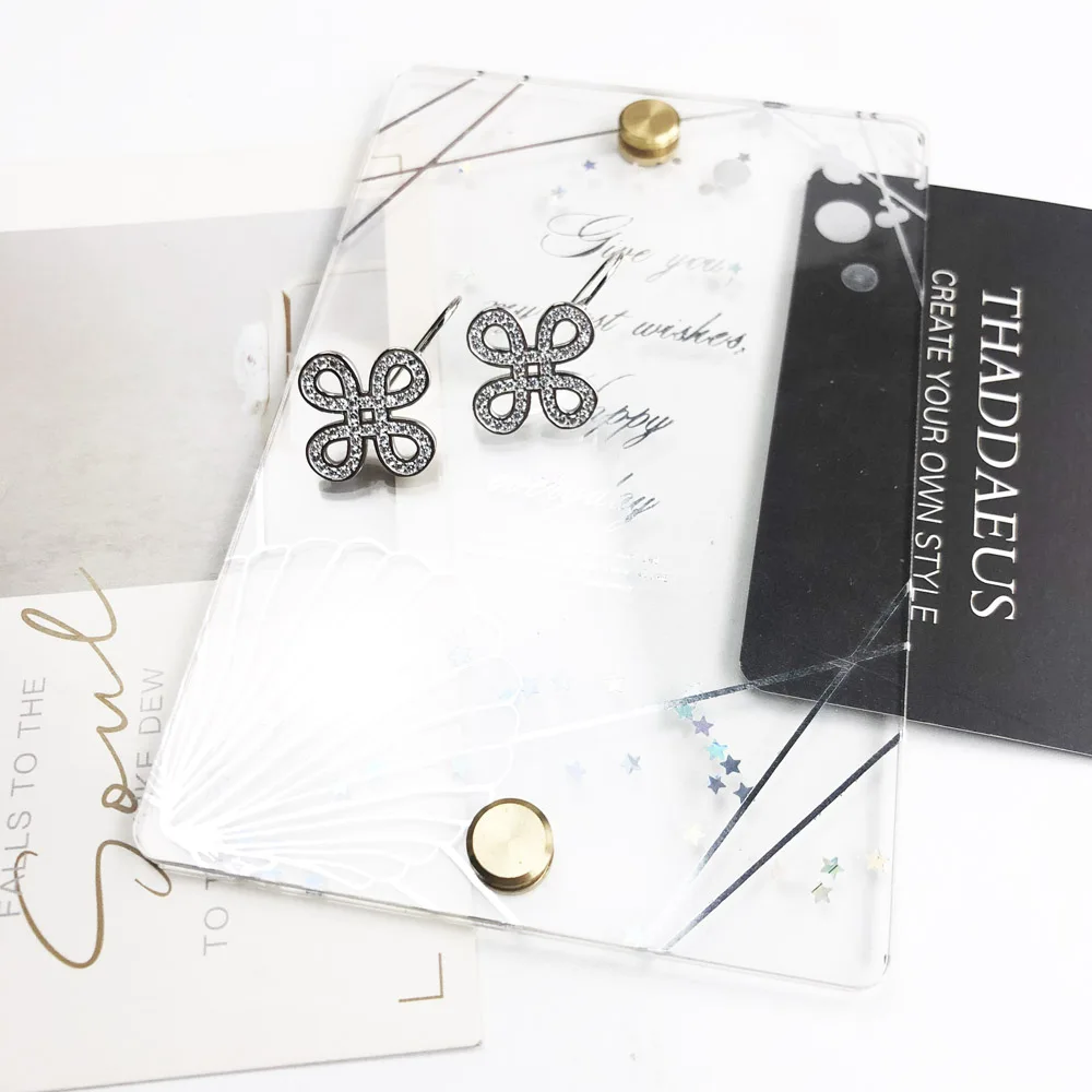 Ohrringe mit Schleifenknoten, brandneu, europäischer Stil, edler Liebesschmuck für Frauen, romantisches Geschenk aus 925er Sterlingsilber. – Detail 6