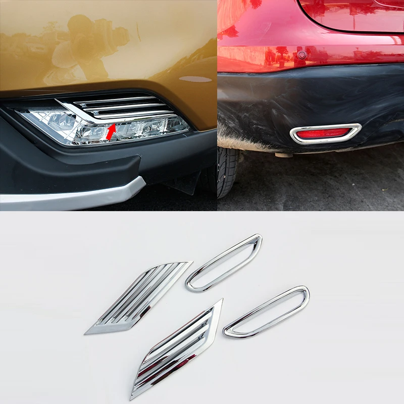 

For Nissan Qashqai J11 Accessories 2015 2016 ABS Car Front/Rear fog lampshade cover frame Cover Trim car sticker Car Styling