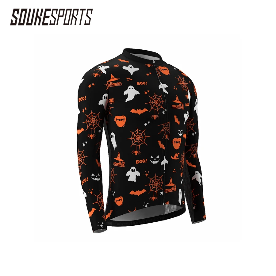 Souke Sports 2021 Autumn&Winter Cycling Jersey MTB Road Bike Long Sleeve Shirts Halloween Limited Edition Biclye Men Top Clothes