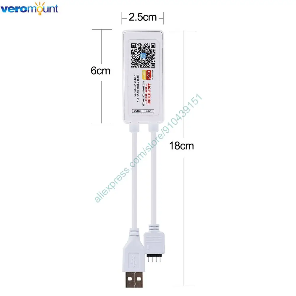 Imagem -06 - Inteligente Tuya Wifi Controlador de Led Rgb dc 5v24v Amazon Alexa Google Voice Ios Controle de Aplicativos Android dc Interface Usb para Tiras Rgb