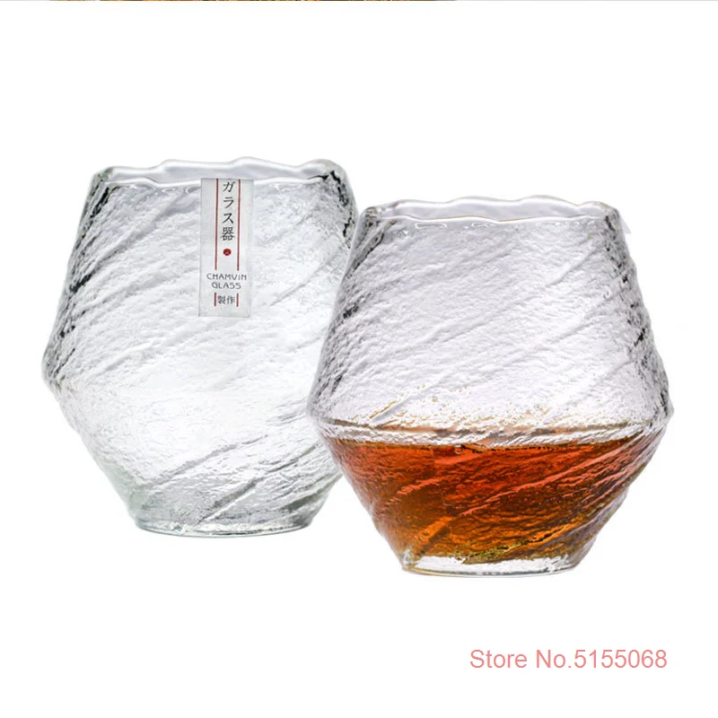 Japanese Hazy Air Wine Glass Snowflakes Falling Whiskey Tumbler Hammer Pattern Whisky Cup XO Brandy Drinking Glasses Wineglass