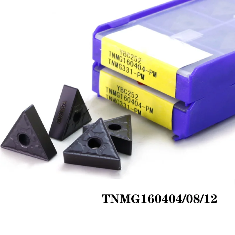

TNMG160404 TNMG160408 TNMG160412 PM YBC251 YBC252 External Turning Tools Carbide Inserts TNMG Lathe Cutter Tool for Steel