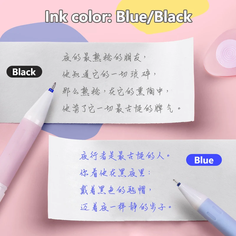 Imagem -02 - Deli Kawaii Caneta Apagável Cor Azul Tinta Escrita Esferográfica Canetas para Crianças Escola Artigos de Papelaria Suprimentos Gel Caneta Recarregável