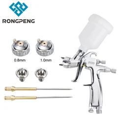 RONGPENG-Touch Up Pistola, Bico, Air Cap, Kit de Agulhas, Aerógrafo para Pintura Auto, Decoração, Alta Qualidade, 0.8mm, 1.0mm