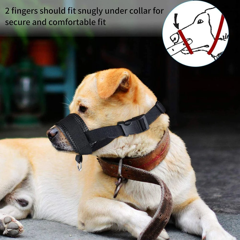 S-XXL Nylon Dog Muzzle for Dogs Stop Biting, Barking and Chewing Adjustable Loop Best for Aggressive Dogs Pet Outdoor Supplies