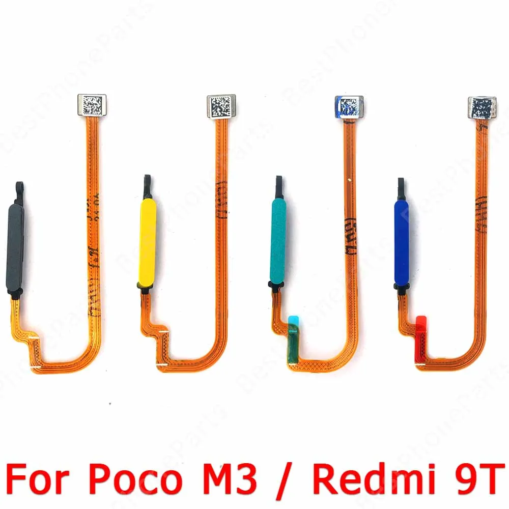 Fingerprint sensor for Xiaomi Redmi 9T Mi Poco M3 home button ribbon flex cable replacement Spare Parts