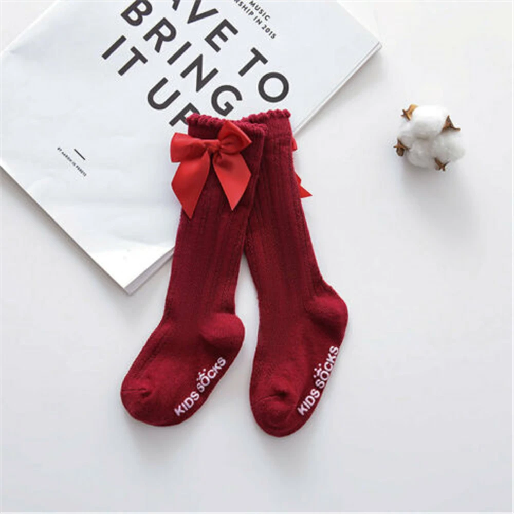 Wholesale Cute Soft Cotton Baby Girls Socks Newborn Big Bow Baby Socks Infant Baby Girl Socks Anti Slip Floor Socks