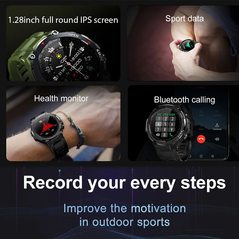 Xiaomi smart watch male full touch 1.28 inch IPS screen Bluetooth call sports clock IP68 heart rate monitoring for IOS Android