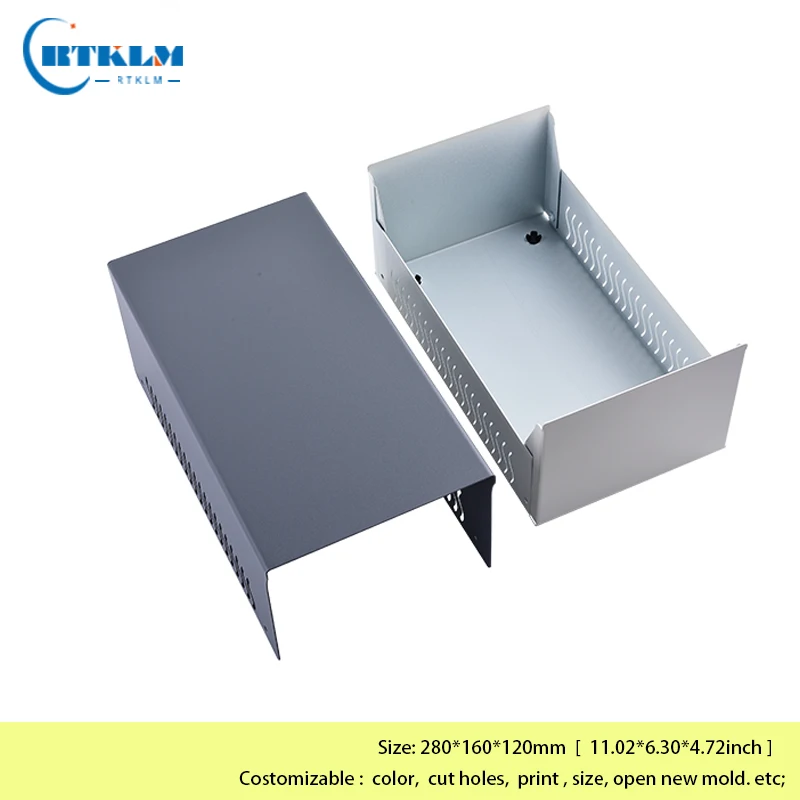 DIY Iron Junction Box Desktop Enclosure Iron Enclosure Project Box Iron Controller Cabinet Instrument Case 280*160*120mm