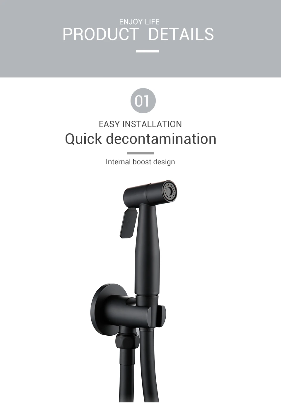 Hersteller Großhandel Marketing Orb Wc Hand Bidet Sprayer Kit Mit Schlauch Und Halterung Halter Wand Bad Wasserhahn – Detail 7