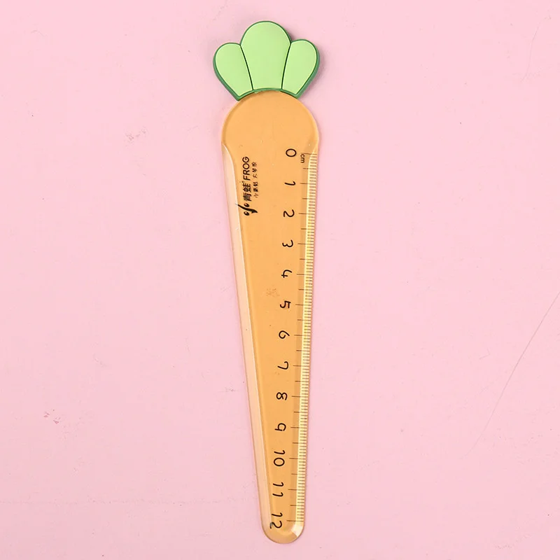 Ellen Brook 1 PCS Cute Carrot Star Sword Kawaii Stationery Cartoon Drawing Gift Office School Kitten Straight Plastic Ruler