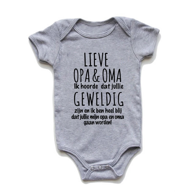 LIEVE OPA & OMA Baby Bodysuits Newborn Baby Pregnancy Announcement Onesies Cotton Outfits Gender Reveal Rompers Baby Shower Gift