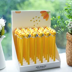 Novelty Bee Modeling Gel Pen Yellow Creative Cute Water Pen Student Stationery 0.5mm Refill Black Blue School Writing Office