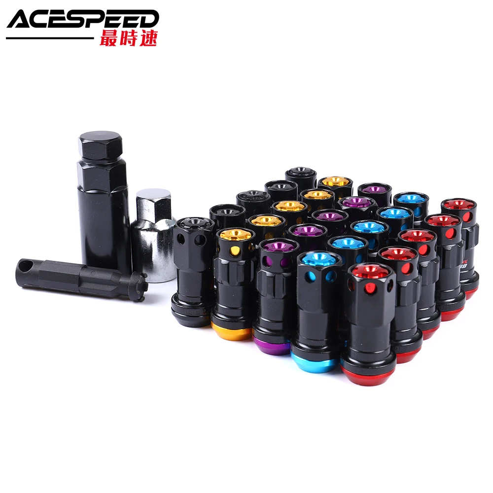 

Racing Wheel Lug Nut 44mm Composite Lock Socket with Security Key M12xP1.5 M12xP1.25