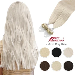 Moresoo mikro döngü saç ekleme mikrolinks makinesi Remy brezilyalı 1G/1S 50g sarışın Balayage 100% gerçek insan saçı düz