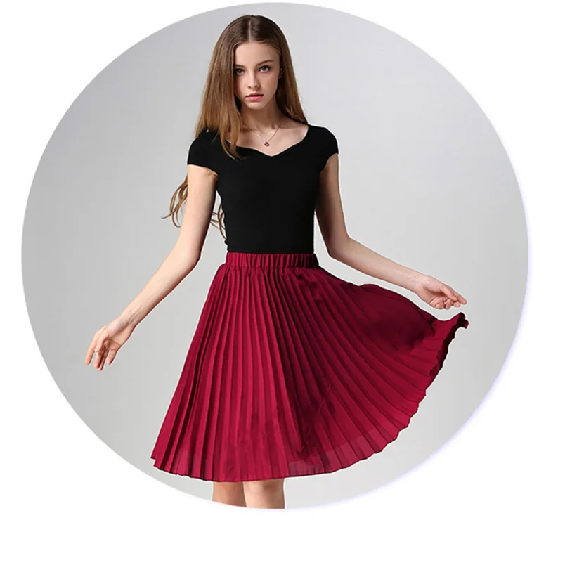 Gonna a pieghe in Chiffon da donna gonne Tutu Vintage a vita alta da donna gonna Midi Rokken 2022 Summer Style Jupe Femme