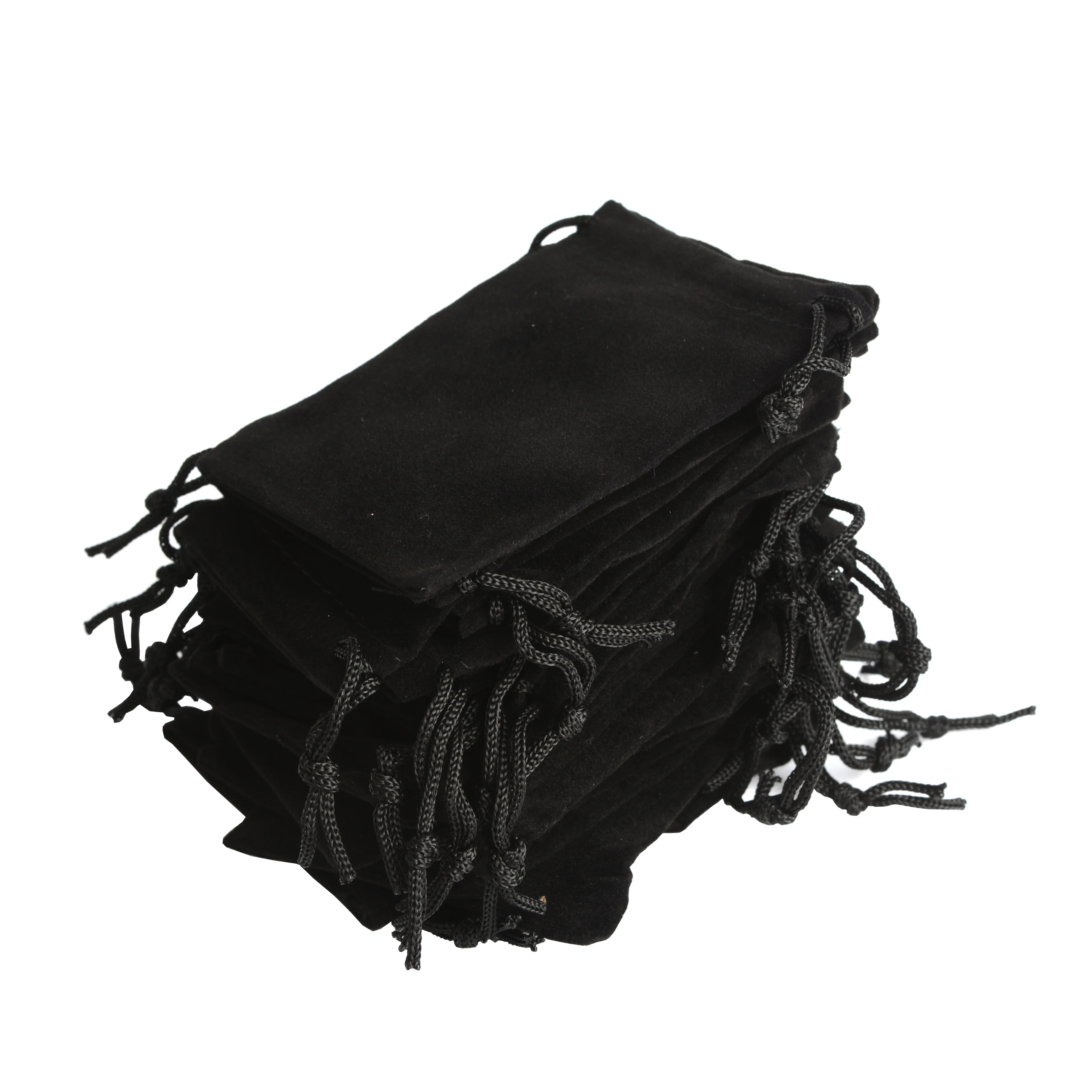 New 100pcs 12*10Cm Black Velvet Gift Drawstring Pouch Bags Wedding Holiday New Year Christmas Party Gift Bag Jewelry Packaging