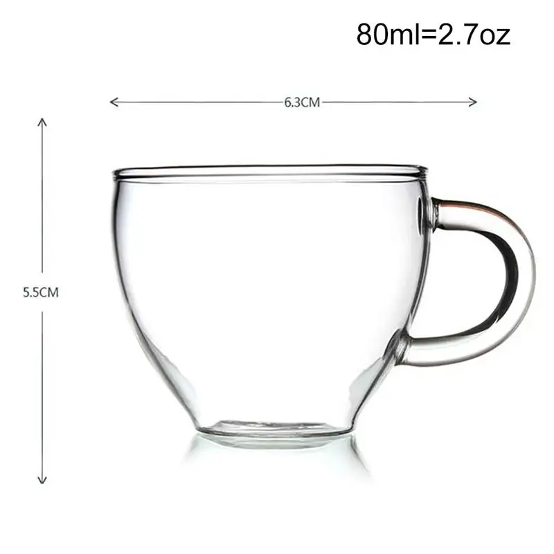 4PCS 80ml Espresso Cup Double Wall Glass Clear Handmade Heat Resistant Tea Drink Cups Drink Mug Coffee Cups Insulated Glass