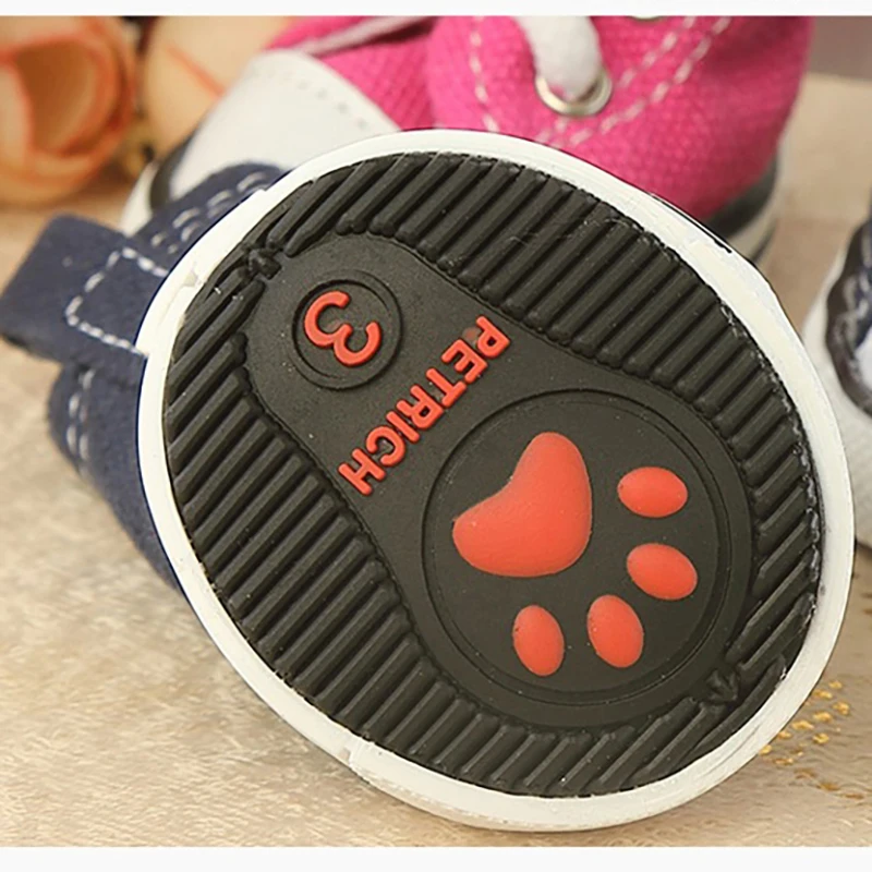 Pet Dog Shoes Denim Canvas Sneaker Puppy Sporty Cloth Shoes Pink Blue Pet Dog Boots lovely Shoes for small dogs