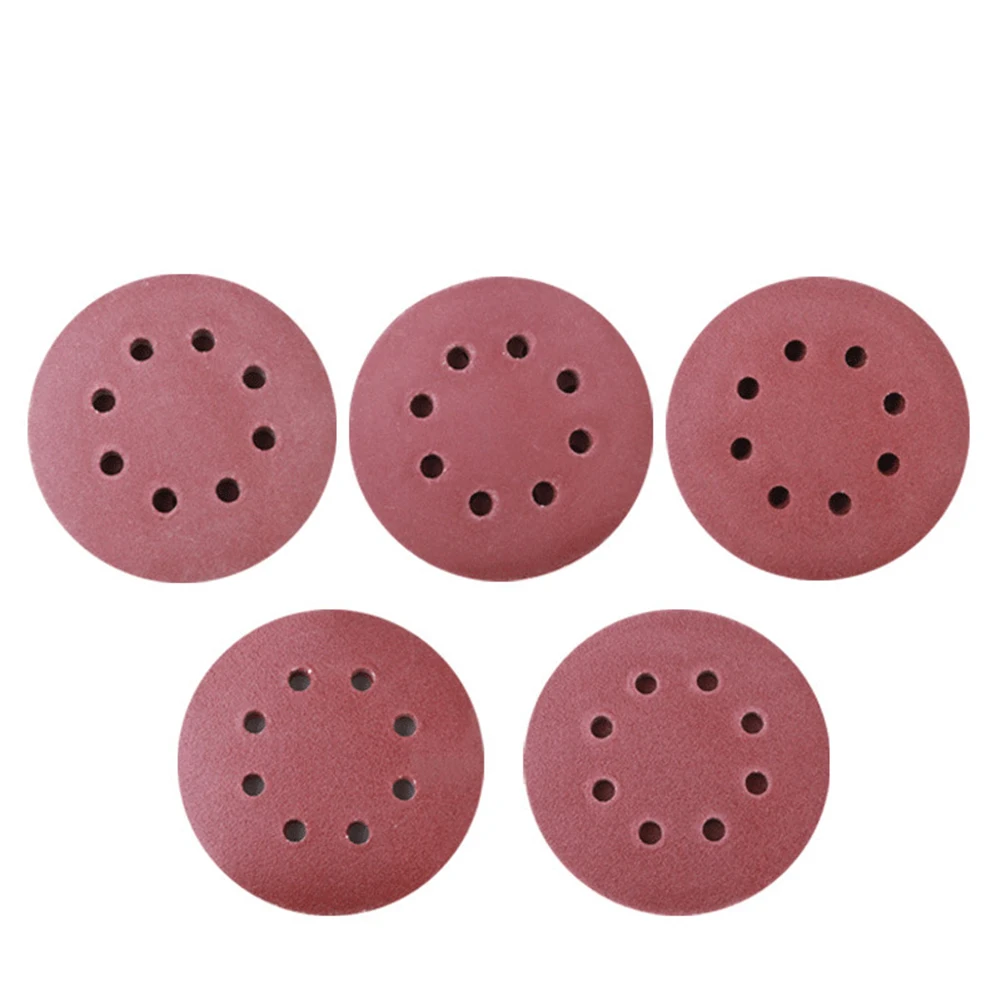 125 Buah 125Mm 8 Lubang Amplas Bentuk Bulat Pengamplasan Cakram Pasir 60-240 Lembar Buffing Ampelas Sander Bantalan Pemoles Alat Abrasif