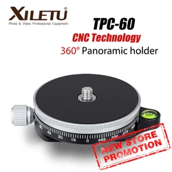 XILETU TPC-60 360 Degree Tripod Head Panoramic Clamp Aluminum Adapter Monopods Quick Release Plate Arca Swiss For Camera DSLR