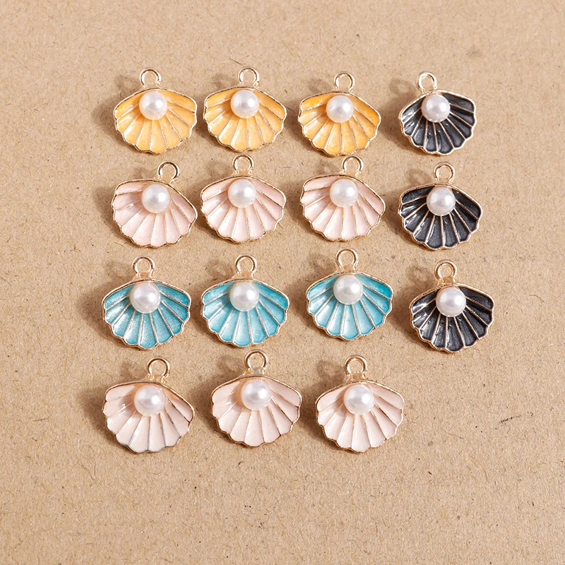 10 teile/los niedlichen Meeres lebewesen Charms für Schmuck machen Emaille Seestern Muschel Charms Anhänger DIY Halskette Ohrringe Geschenk zubehör – Detail 13