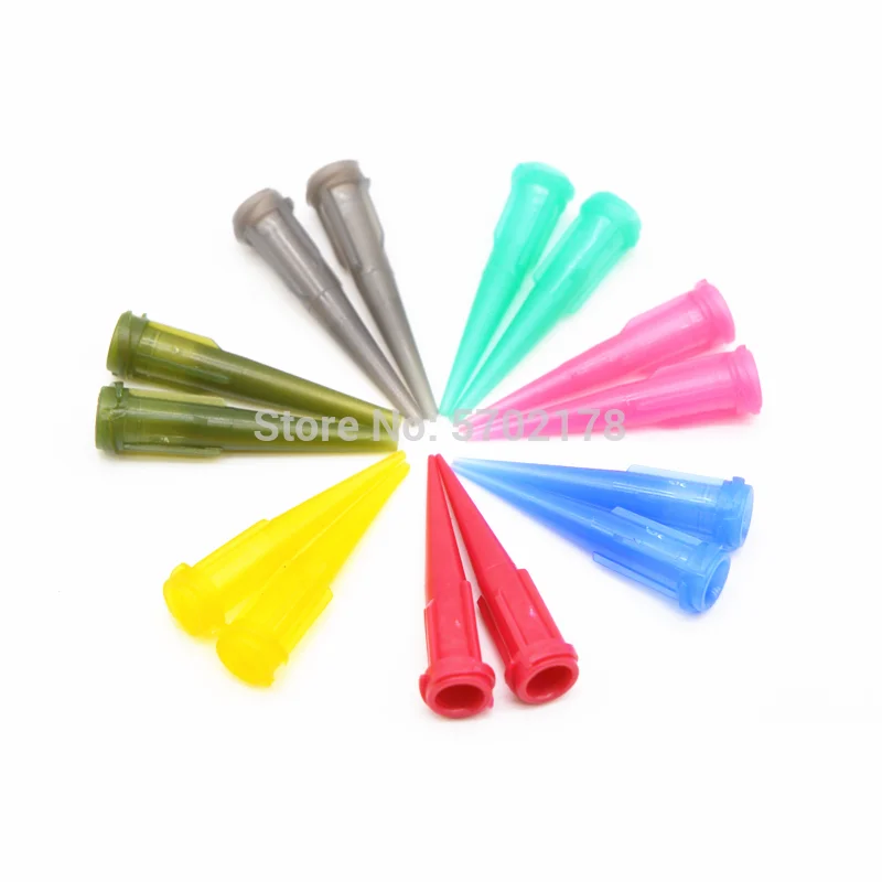 100PCS Dispensing valve plastic head TT oblique needle dispensing nozzle full plastic needle