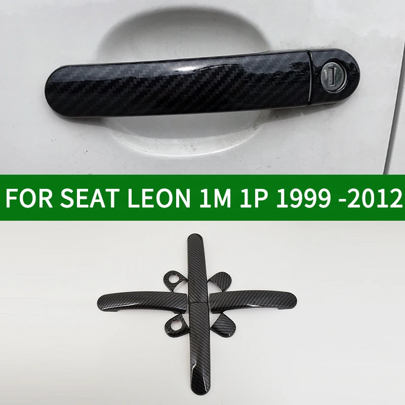 

Аксессуары для SEAT LEON, 1 м, 1P, 1998-2012, глянцевые чехлы из углеродного волокна с рисунком ручки двери, TDI SDI, CUPRA FR