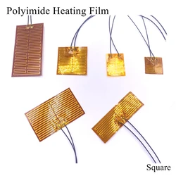 5V 12V 24V PI Heating Film Plate Polyimide Heating Electric Heated Panel Pad Mat Electrotherma Flexible Adhesive Foil Oil Heater