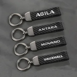 Car PU Keychain Lanyard For Opel Vauxhall Agila Antara Movano Vivaro VXR8 360 Degree Rotating Horseshoe Key Ring Car Accessories