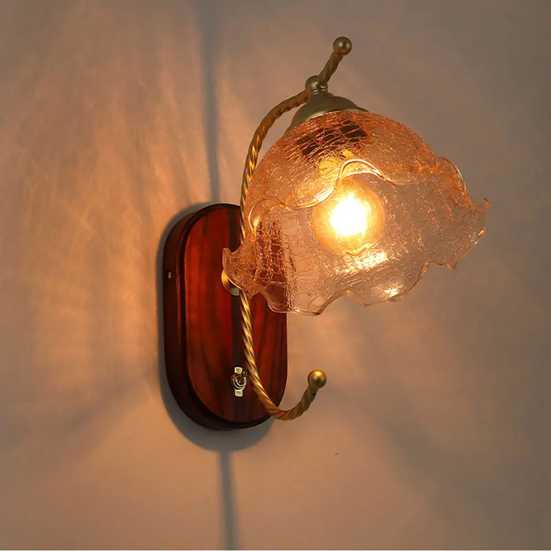 

Vintage Retro Glass Wall Lamp Living Room Decoration Bedroom Bedside Dining Room Coffee Shop Wall Lamp Kitchen Lighting Fixture