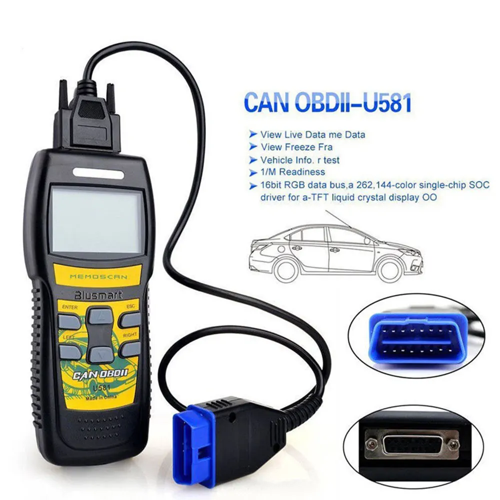 Free Update Online 100% Original OBD2 Memoscan U581 Scanner Live Data U581 Code Reader OBD2 OBD II Diagnostic Scan Tool