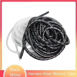Cable Sleeve Winding Pipe Spiral Wrapping Transparent/Black Wire Organizer Sheath Tube 4-30MM Plastic Tape Management Protector