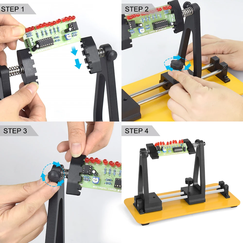 NEWACALOX Circuit Board Holder 360° Flipping PCB Clip Soldering Helping Hands for Mobile Phone SMD IC Desoldering Rework Station