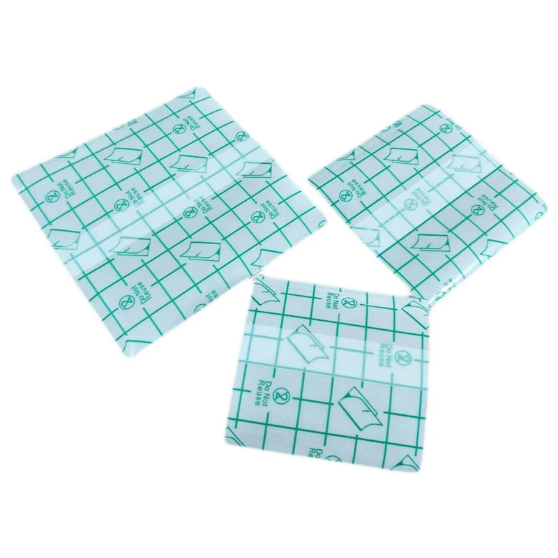 100 Pieces Waterproof Transparent Medical PU Film Adhesive Plaster Anti-allergic Wound Dressing Fixation Tape PU Membrane