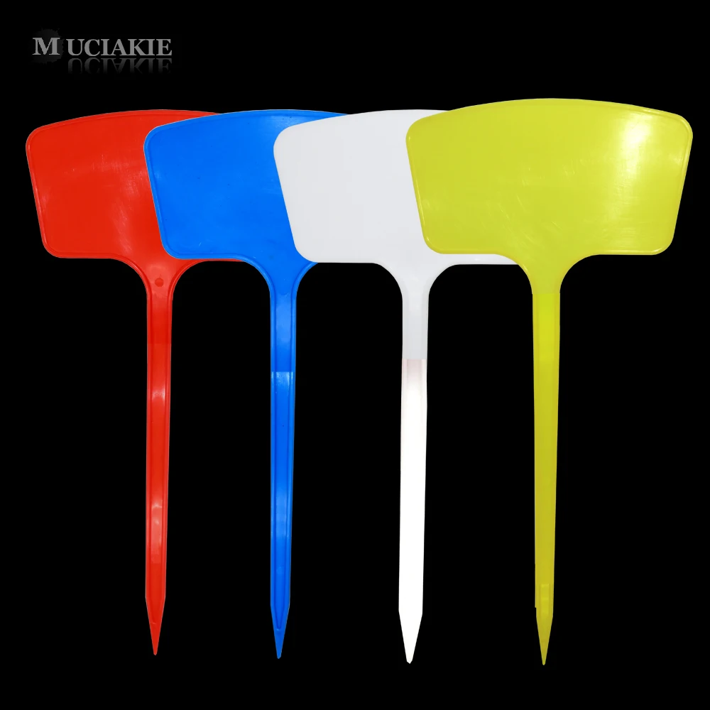 

MUCIAKIE 20PCS 15x36CM Plastic Plant Labels Eco-Friendly T-Type Garden Plant Sign Tags Garden Markers for Potted Herbs Flowers