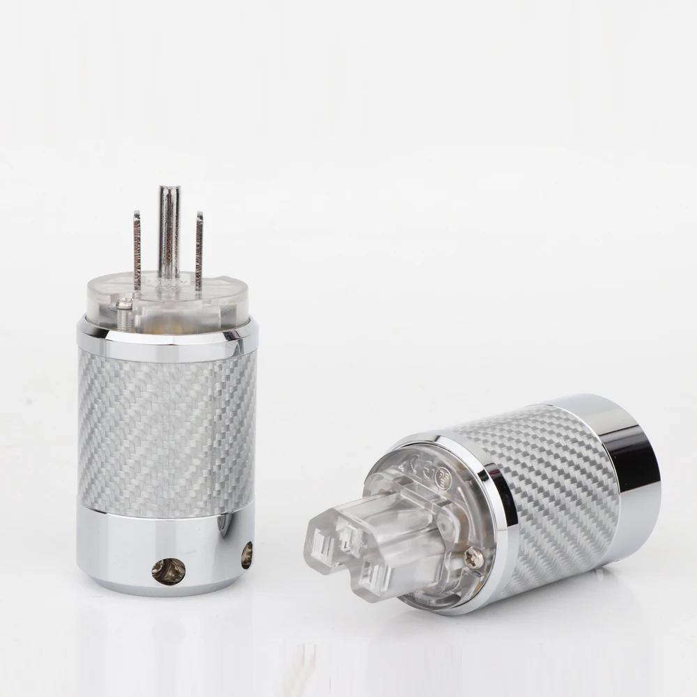 WCF4-TGR Hifi Carbon Fiber Rhodium Plated With gasket US standard AC Power IEC Female Plug DIY Mains Power Connector