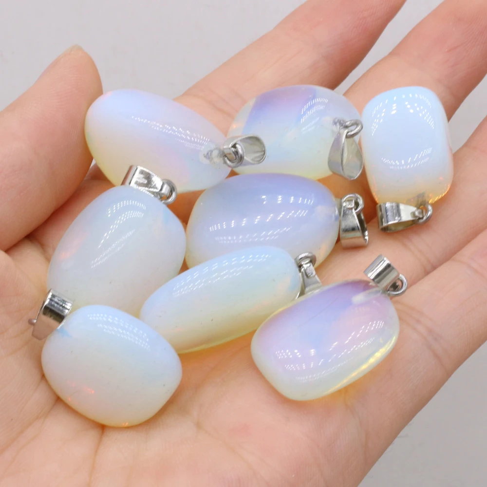 Natural Gem Stone Opal Irregular Shape Pendant Handmade Crafts DIY Necklace Jewelry Accessories Exquisite Gift Making for Woman