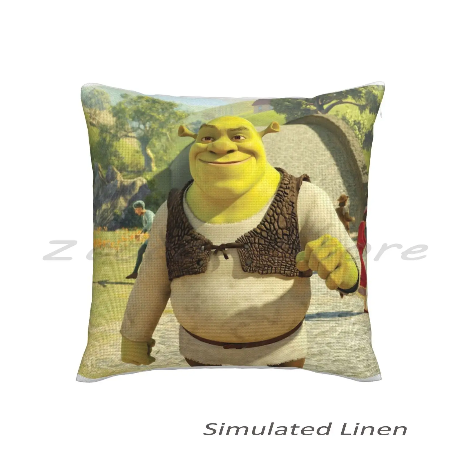 Shrek 5 Print Customize Pattern Flax Plush Velvet Fabric Pillow Case Cool Funny Meme Shrek Shrek 5 Awesome Neat Cheap