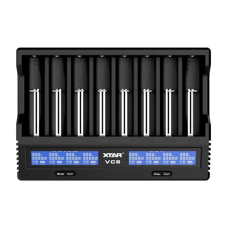 Xtar Vc8 18650 Batterijlader Usb C Qc3.0 3a Snel Opladen 21700 Oplaadbare Li-Ion Batterijen 1.2V Aaa Aa Acculader