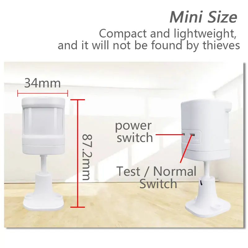 433Mhz Wireless PIR Motion Sensor Infrared Detector For Home Alarm System Intelligent Smart Home Pet Immunity With Battery