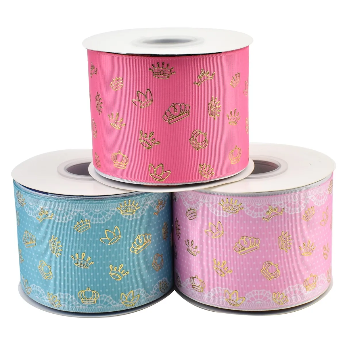 

HSDRibbon 75mm 3inch hsd-design custom crown Pattern on Grosgrain Ribbon