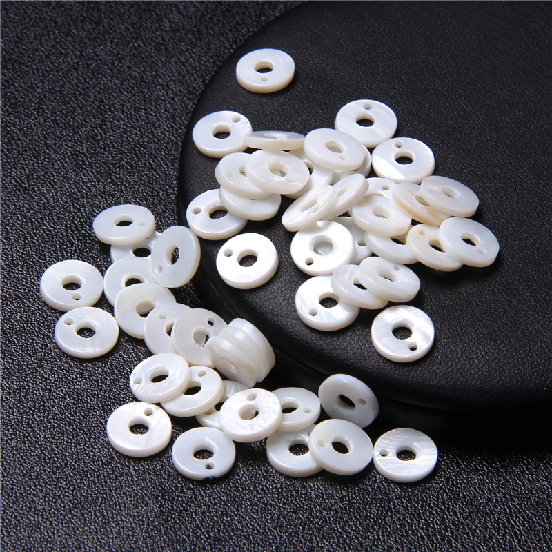 10/15/20mm White Shell Donuts Beads Mother of Pearl Spacers Beads Circle Ring Shape Shell Pendant for Jewelry Making DIY Craft