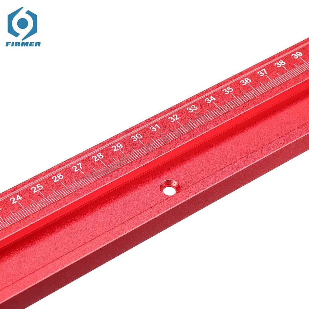 Red Aluminum Alloy 300-1000mm T-Track T-slot Miter Track Jig T Screw Fixture Slot With Laser Scale Woodworking Tool