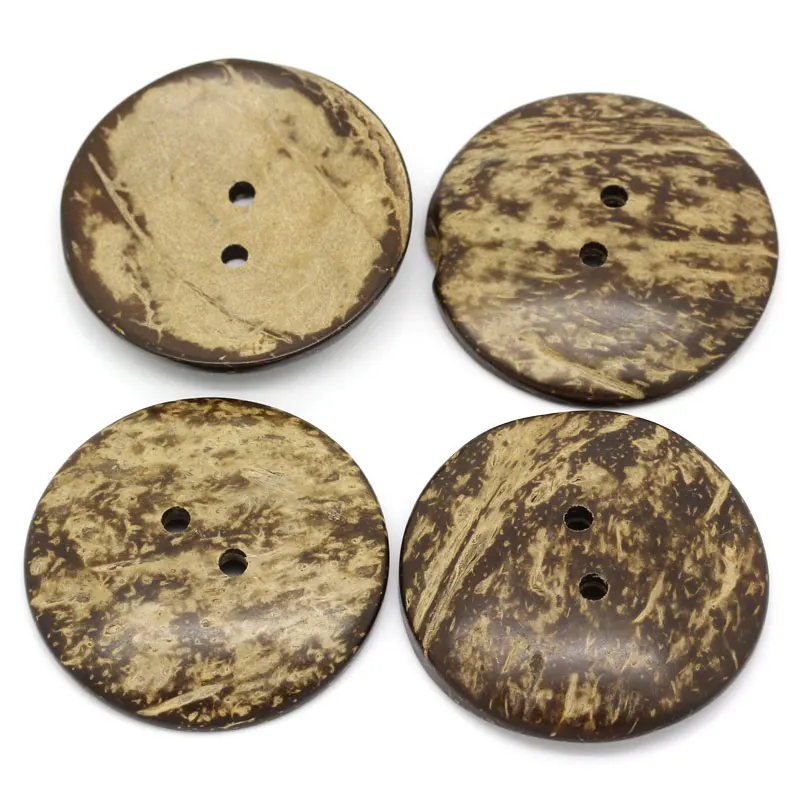 13-50mm Brown Coconut Shell Sewing Buttons 2 Holes Round Button For Clothing Scrapbooking Garment Sewing Accessories DIY Crafts